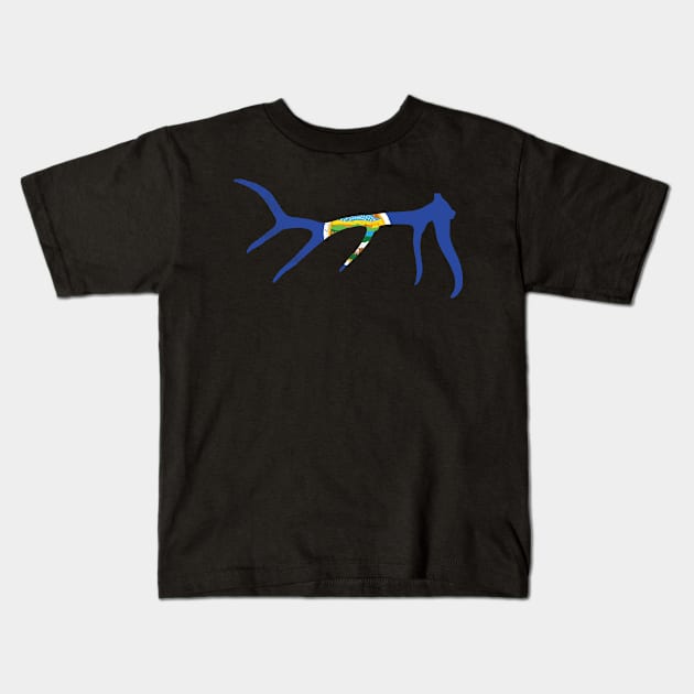 Elk & Deer Shed Antler Hunting Kansas flag Hunter t-shirt Kids T-Shirt by tmuzaa